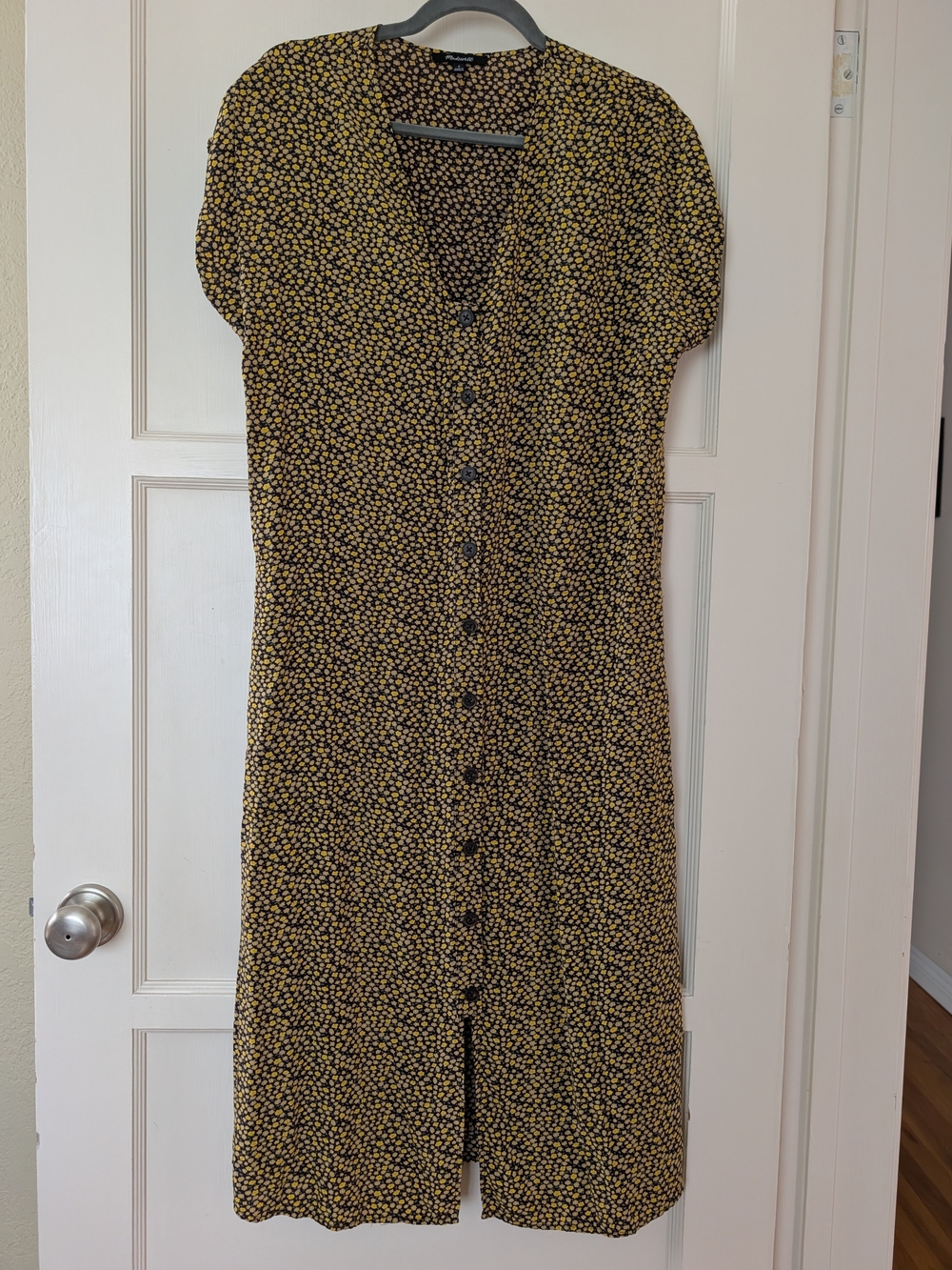 Madewell Women's Dress - Brown/Yellow Floral